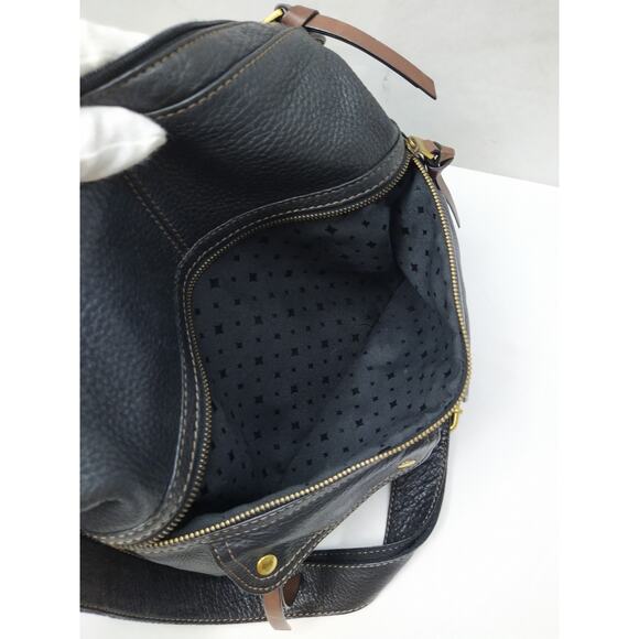 Fossil Black Leather Zipper Pockets Crossbody Bag - Picture 13 of 16